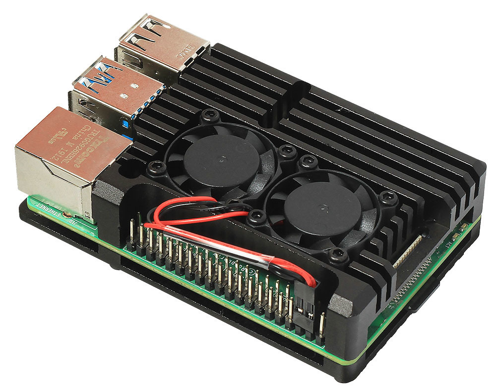 Корпус для Raspberry Pi 4 с вентиляторами (LT-4B02 / алюминий)