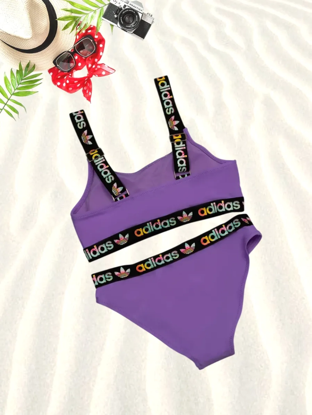 купальник раздельный 3 в 1 спортивный с топом парео