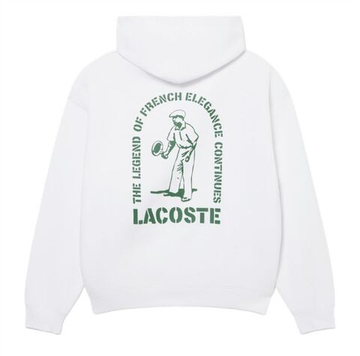 Мужская теннисная кофта Lacoste Loose Fit Printed - white