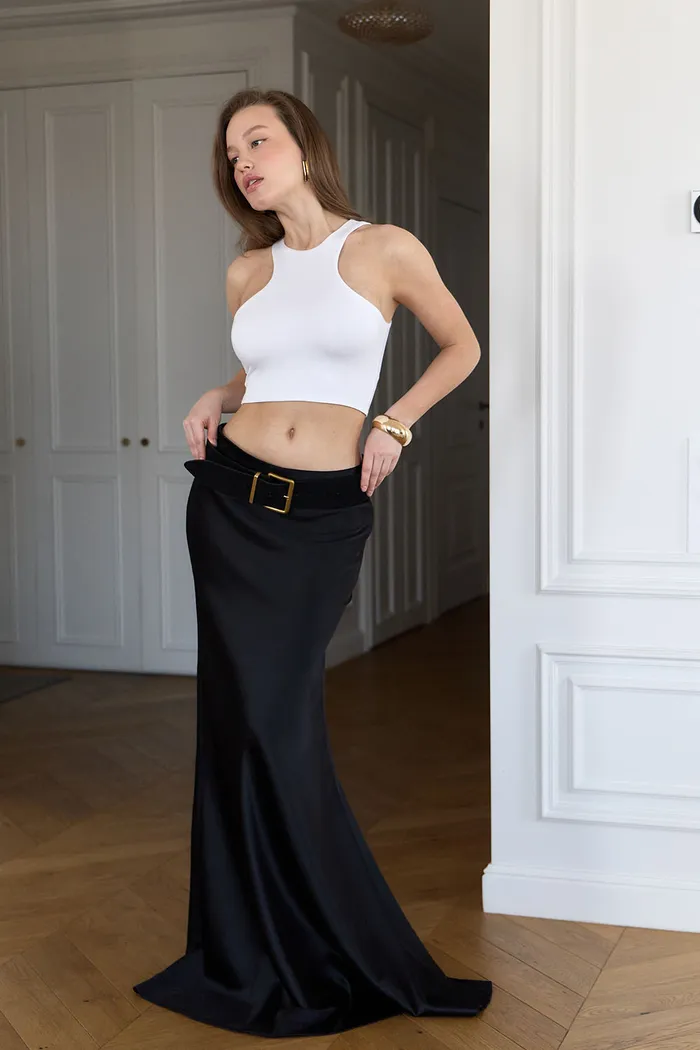 Кроп майка из модала белого цвета