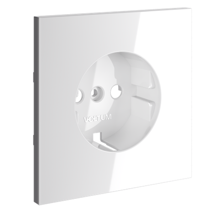 Накладка для розетки с заземлением, S70 (белый глянцевый)