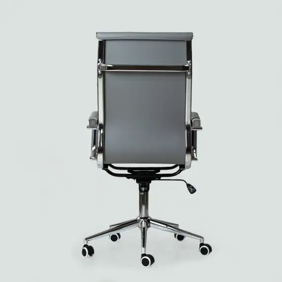 Кресло Barneo K-110 серая кожа, газлифт 3кл