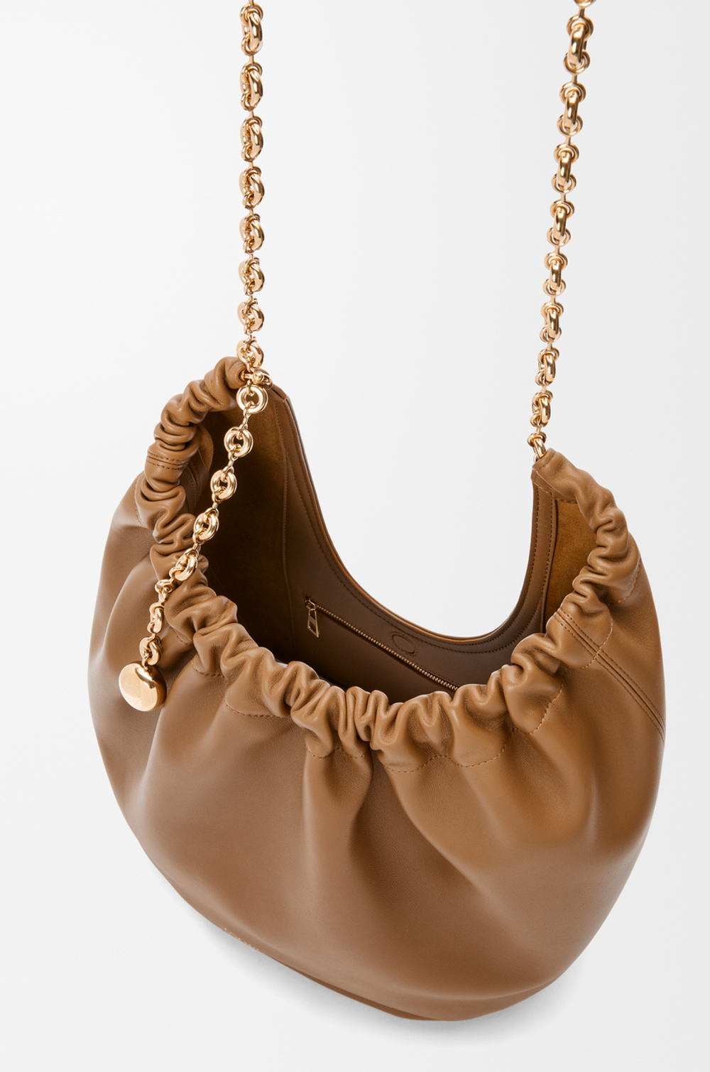 Loewe Средняя сумка-мешок Squeeze из мягкой кожи ягненка наппа, светло-коричневый