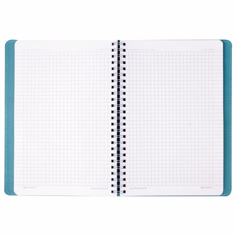 Тетрадь А5 (148x218 мм), BRAUBERG "Office PRO", гибкая, под кожу, гребень, 80 л., бирюзовая, 111043