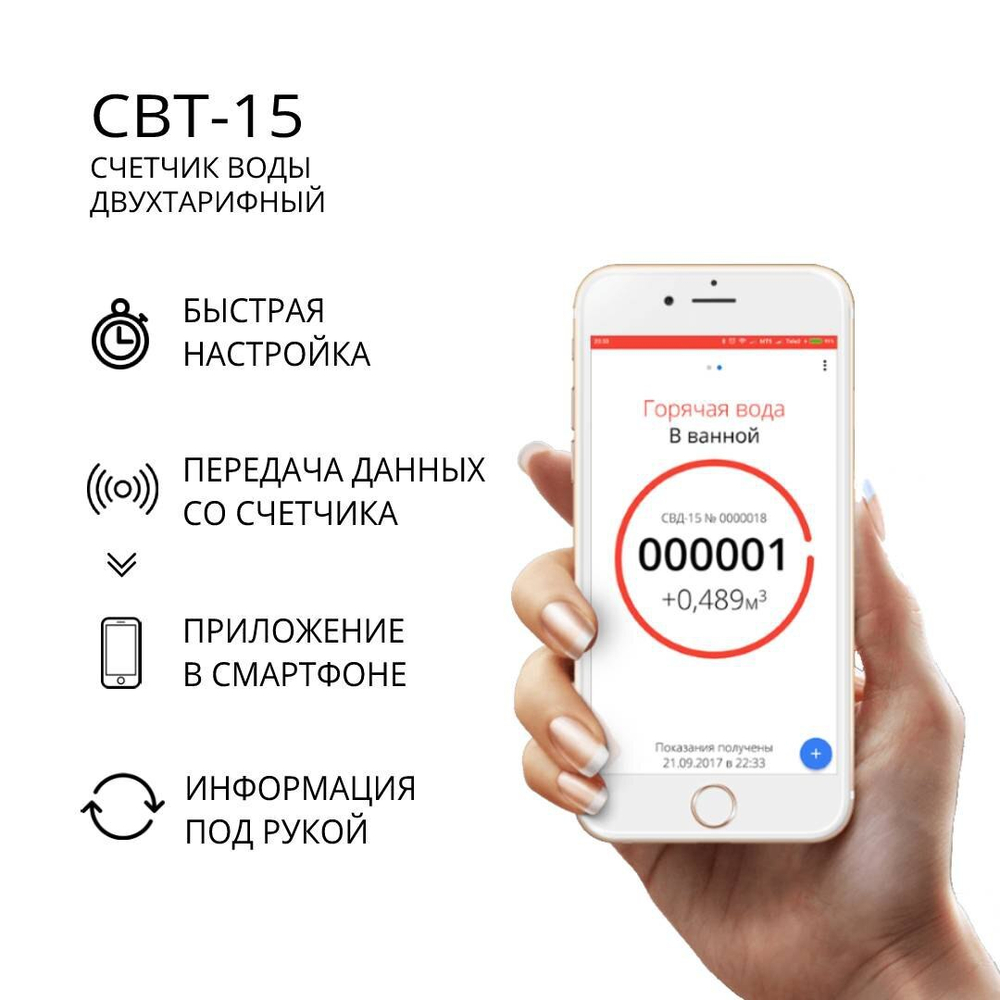 Счетчик воды СВТ-15-110 универсальный двухтарифный