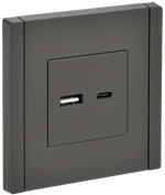 FORTE&PIANO Розетка USB A+C 18Вт FP351 серый IEK