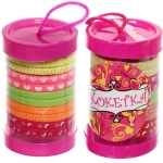 Резинки для волос детские в тубе 10шт «ЗАБАВА», сердечки, цвет как на фото, d-4см (наклейка Кокетка)