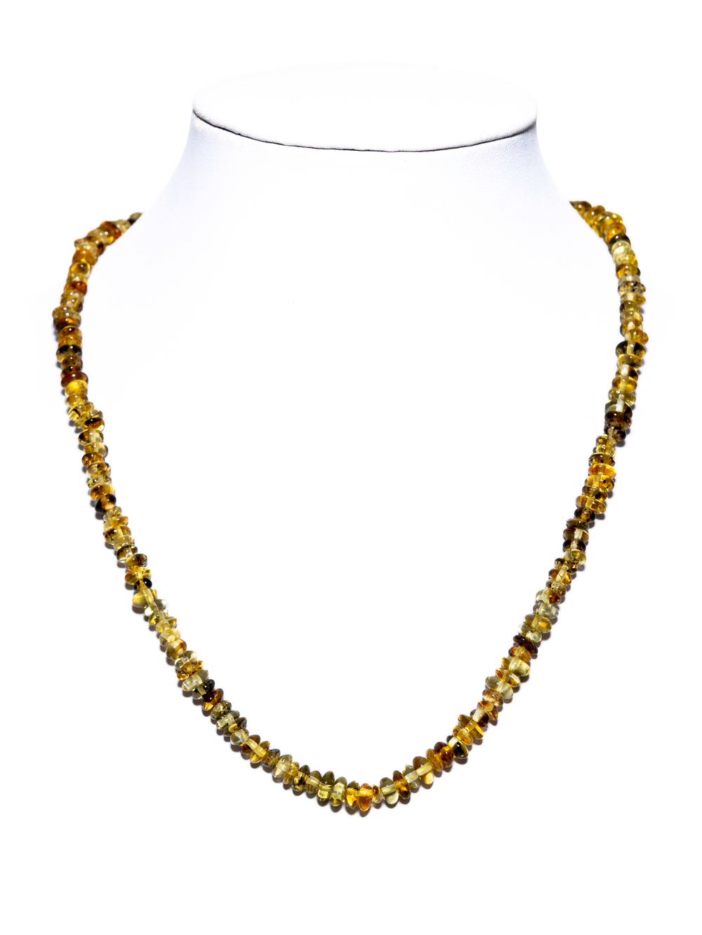 Бусы из цельного натурального янтаря 45 см, бусины 6 на 3 мм