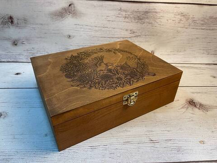 Музыкальная АУДИОшкатулка с пением птиц, ПТИЧКИ средний 25х19х7,5см