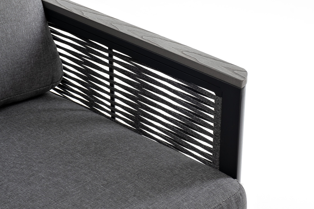 "Париж" угловой модульный диван, каркас из алюминия, цвет серый