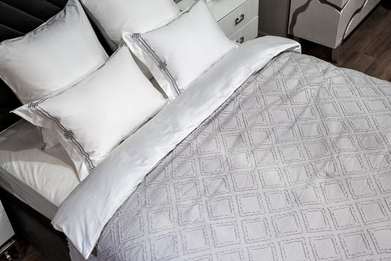 177HON-19260 Покрывало Квадро серое 240*260