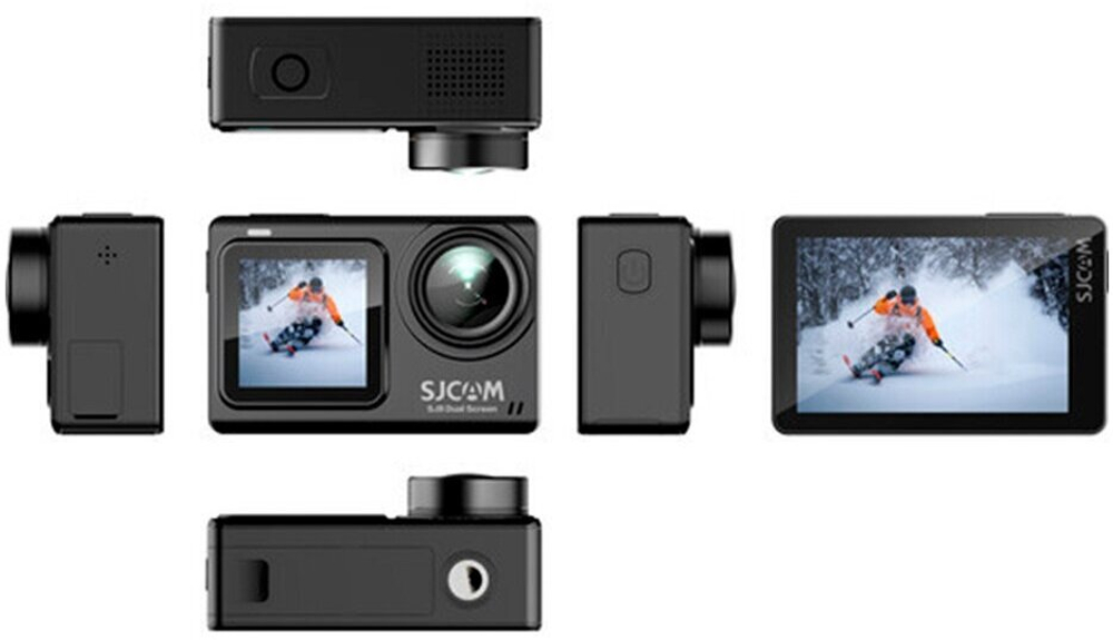 Экшн камера SJCam SJ8 Dual Screen черная с креплением, цифровым стабилизатором, водонепроницаемая 4K Ultra HD на шлем, голову, грудь, велосипед