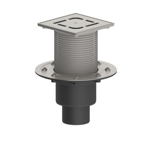 ТП-310.1N-3000 Трап вертикальный регулируемый с подрамником из нержавеющей стали, незамерзающим запахозапирающимся устройством