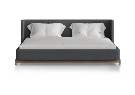 Кровать Basic спальное место 180*200 см (серый, твид)