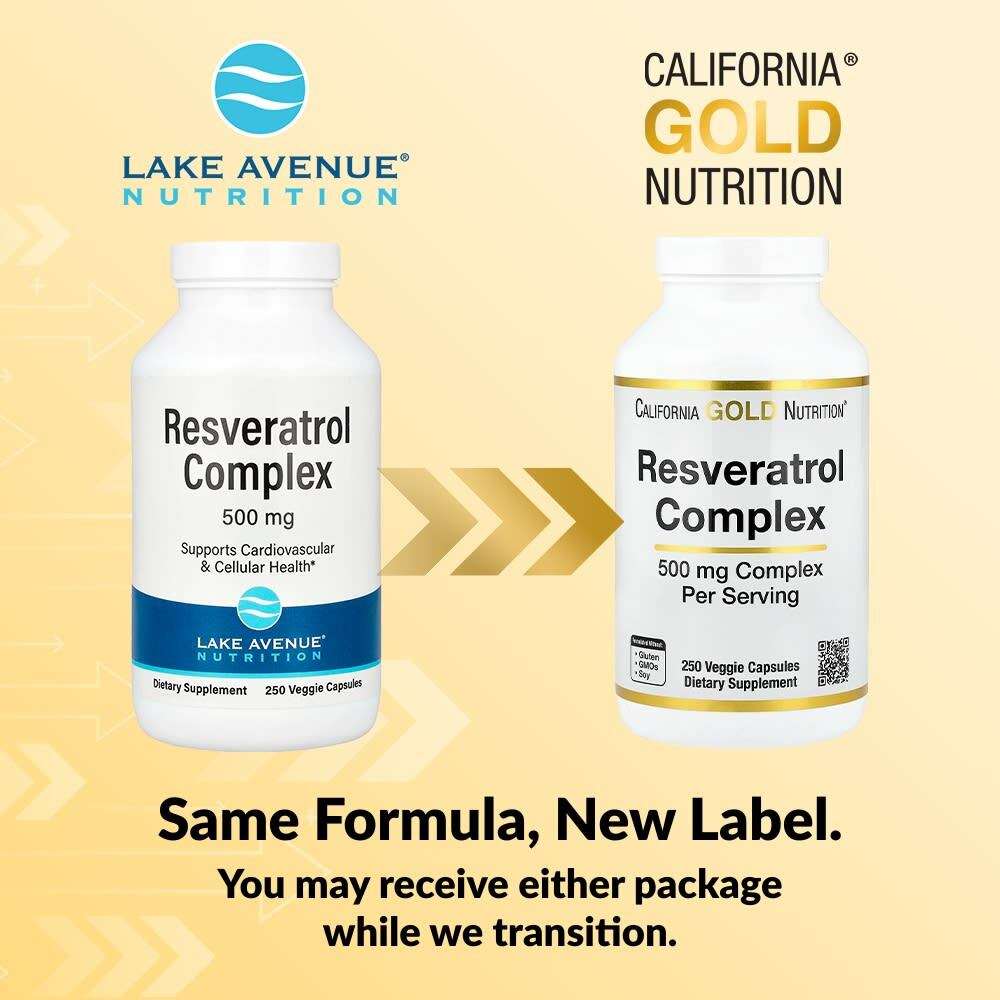 California Gold Nutrition, комплекс ресвератрола с экстрактом виноградных косточек, экстрактом красного вина и транс-ресвератролом, 250 вегетарианских капсул
