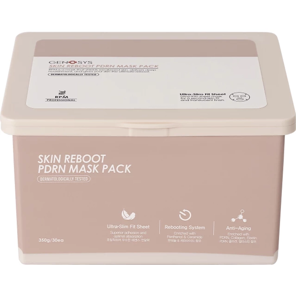 Genosys Питательная маска для полного обновления кожи с ПДРН 30 шт | Skin Reboot PDRN Mask Pack