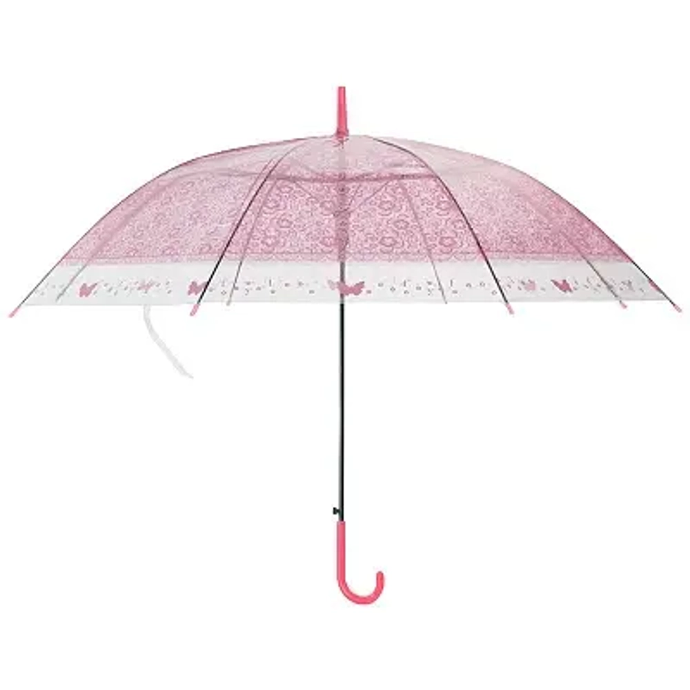 Зонт-трость полуавтоматический 90см «BASIC» розовый