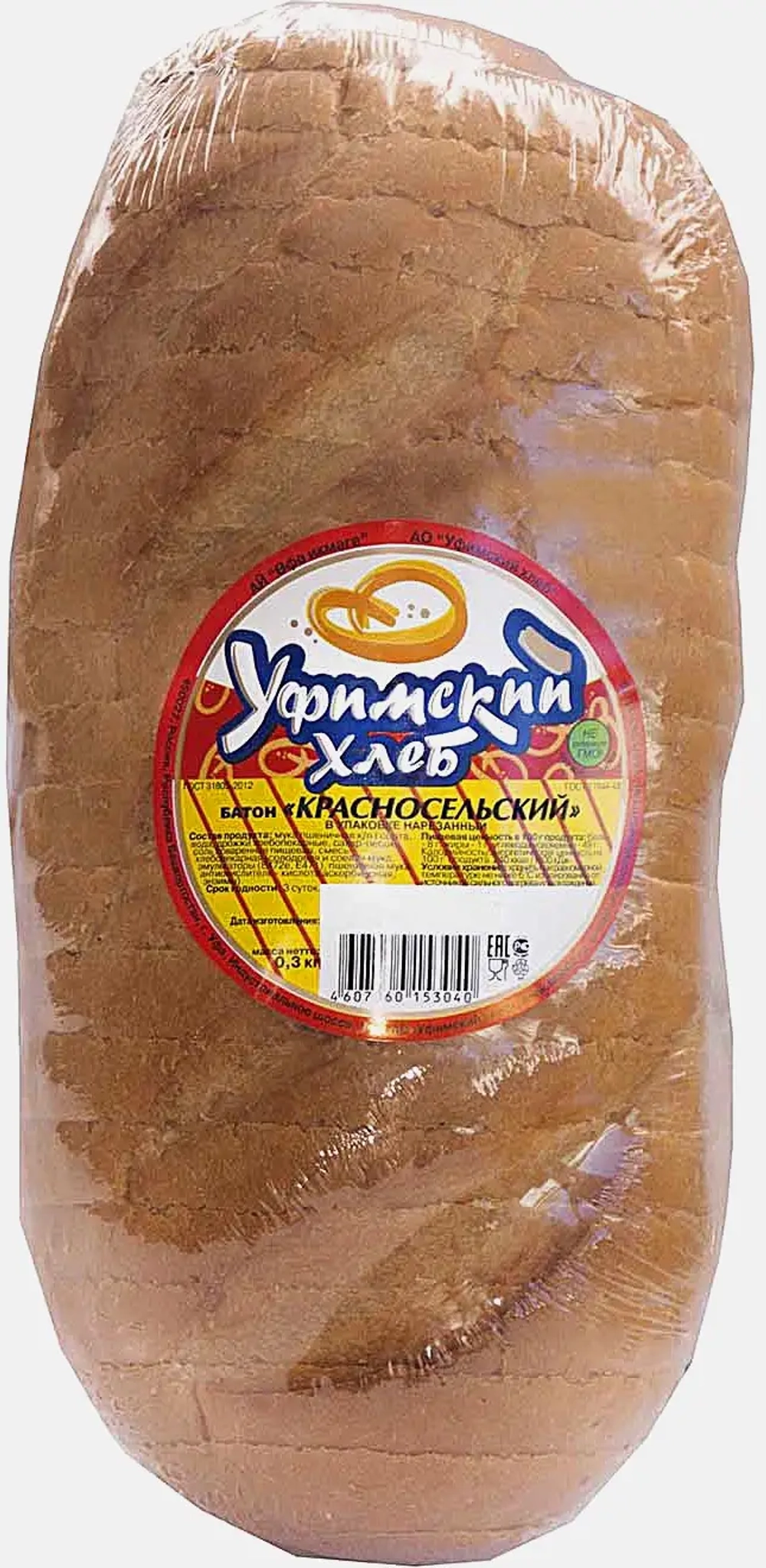 Батон Красносельский нарезанный Уфимский хлеб 300г