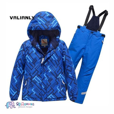 Зимний костюм Valianly синий Геометрия