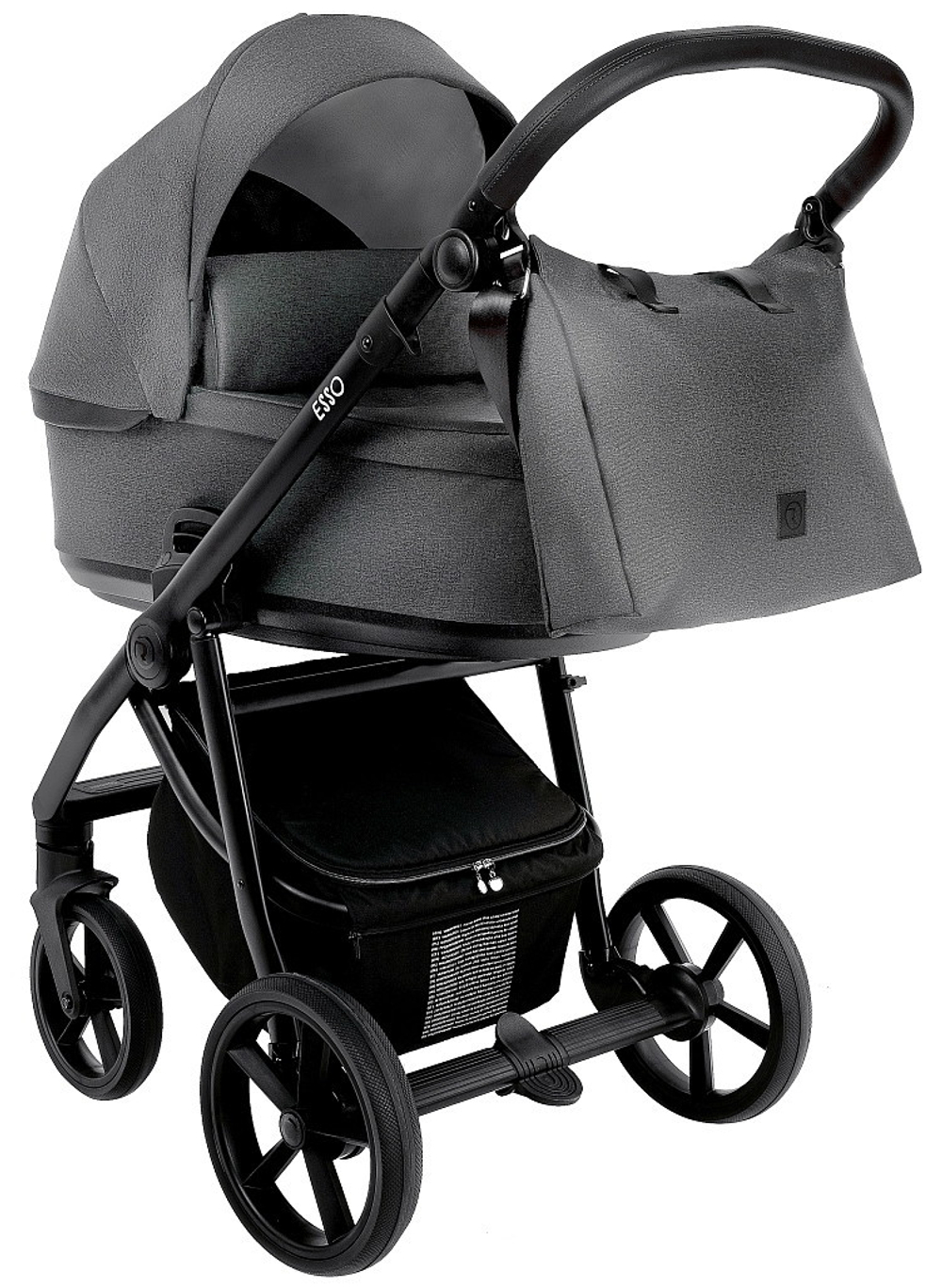 Детская коляска Roan Esso 3 в 1 с автокреслом Pituso Santiso Pro Black ESS114/1 Grey/Black