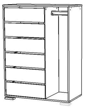 Комод НАПОЛИ-2 /1000*1200*503/ левый белый / белый