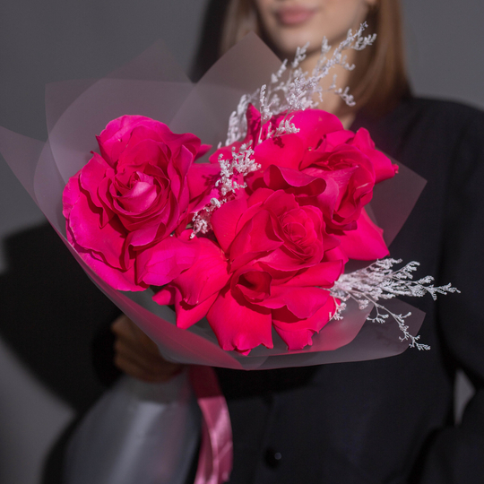 Букет цветов День Знаний №16 Малиновый