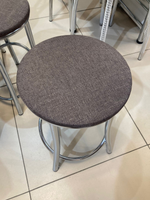 Табурет Сфера каркас хром основание круг рогожка бурая