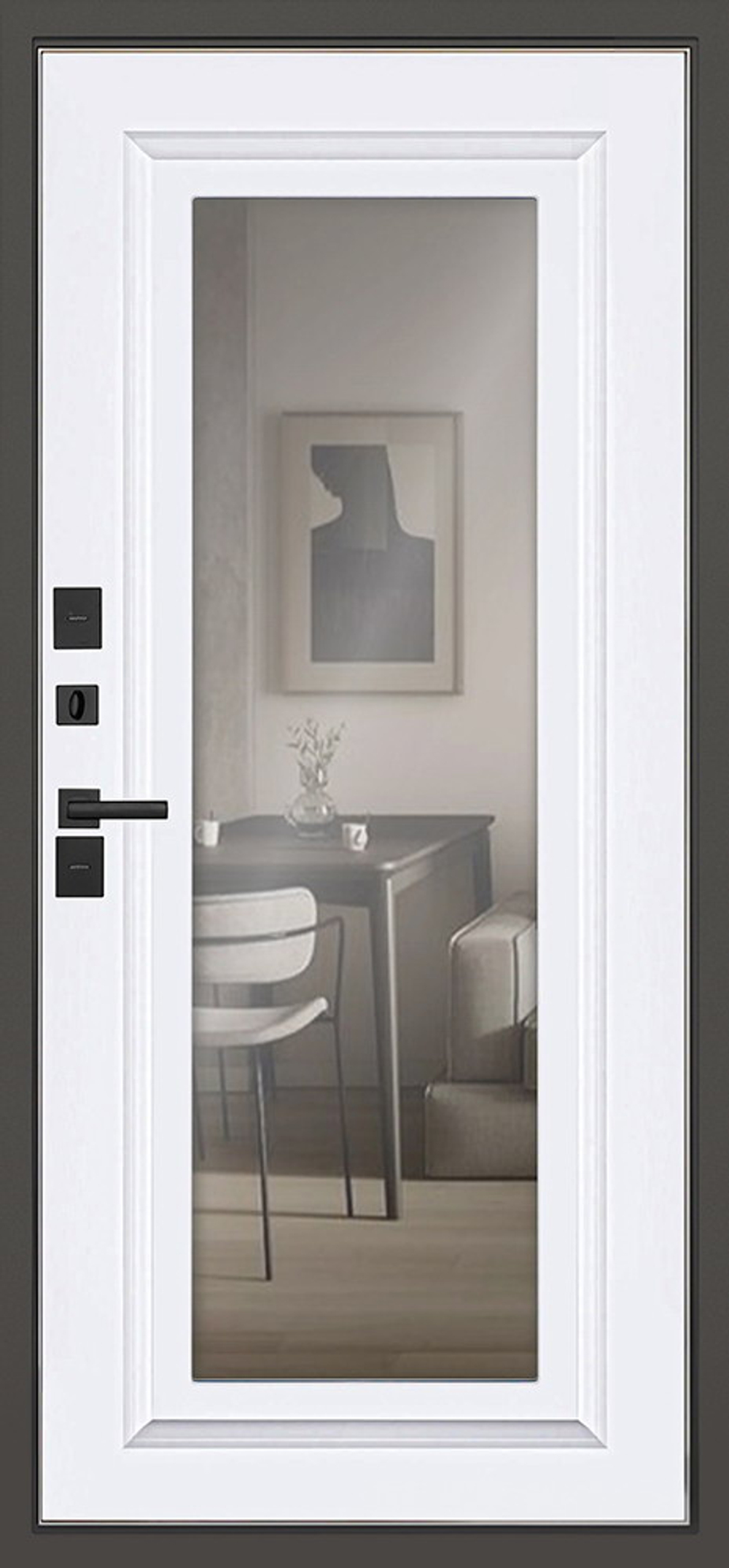 Стальная дверь Норильск с зеркалом (терморазрыв 3к)