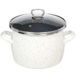 Кастрюля сталь, эмал, 5 л, с крыш, Сантэкс, Гранит цветной, 1-2450111, индукц