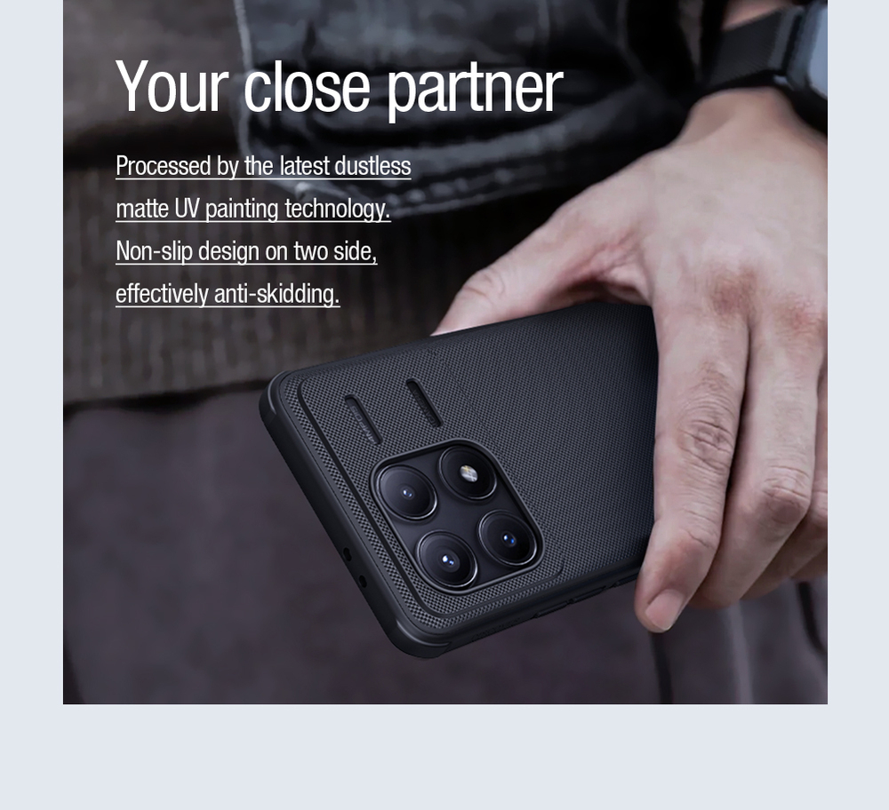 Чехол усиленный от Nillkin c встроенным круглым магнитом для Xiaomi Poco F6 Pro, серия Super Frosted Shield Pro Magnetic Case