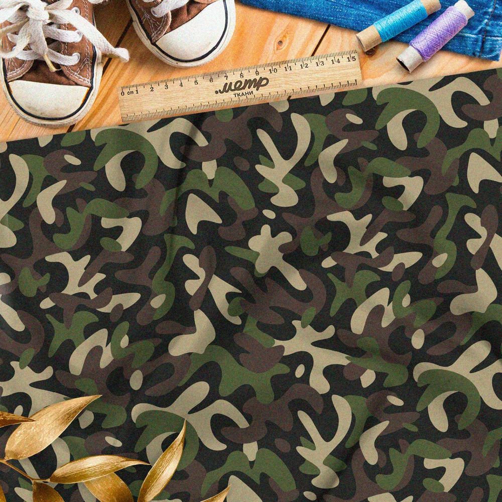 Ткань барби бурый камуфляж