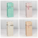 Пакет подарочный Под бутылку 14х35х14см "Леди" с тиснением (Микс)