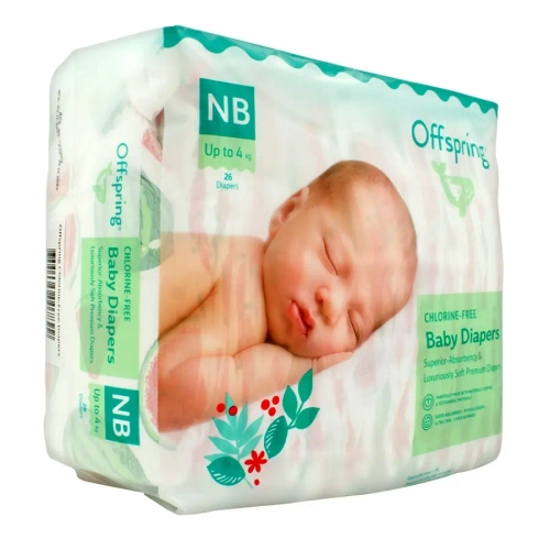 Offspring подгузники NB 2-4 26 шт арбузы
