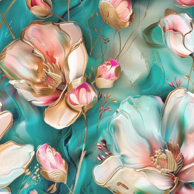 Яркие розы на изумрудном фоне