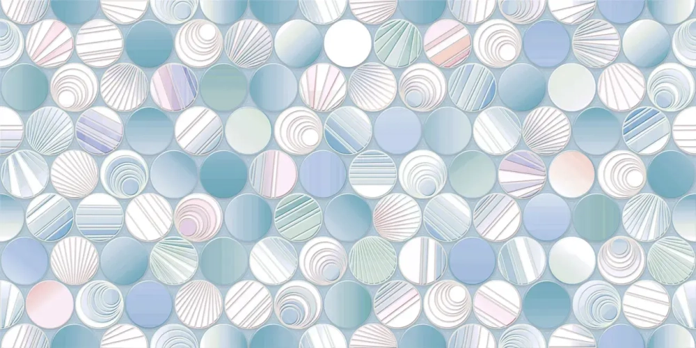 Настенная плитка ALMA Ceramica TWU09BOL016 Bolle 50x24.9 белая / голубой глянцевая с орнаментом