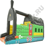 Коммерческий надувной батут "Поезд" с крышей