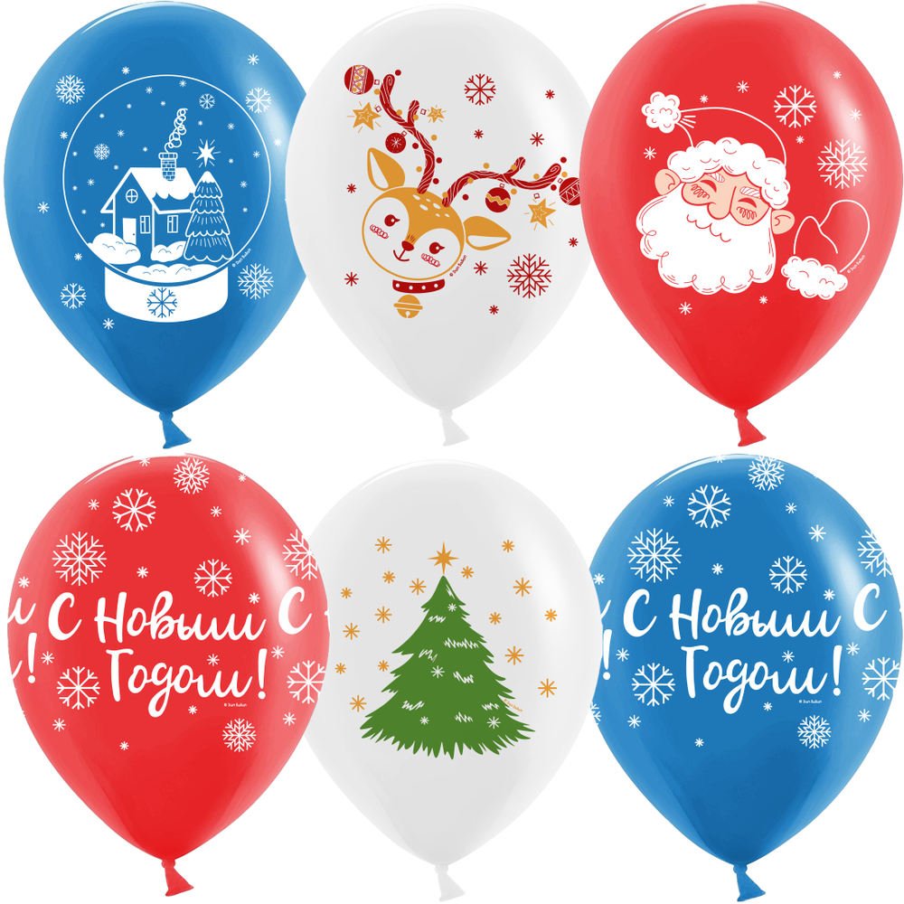 Купить недорого латексные шарики с гелием на Новый год в подарок