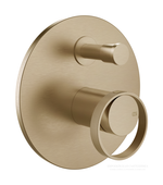 Смеситель для ванны/душа Gessi Anello, настенный, на 2 выхода, встраиваемый, с переключателем ванна-душ, цвет Warm Bronze Brushed PVD