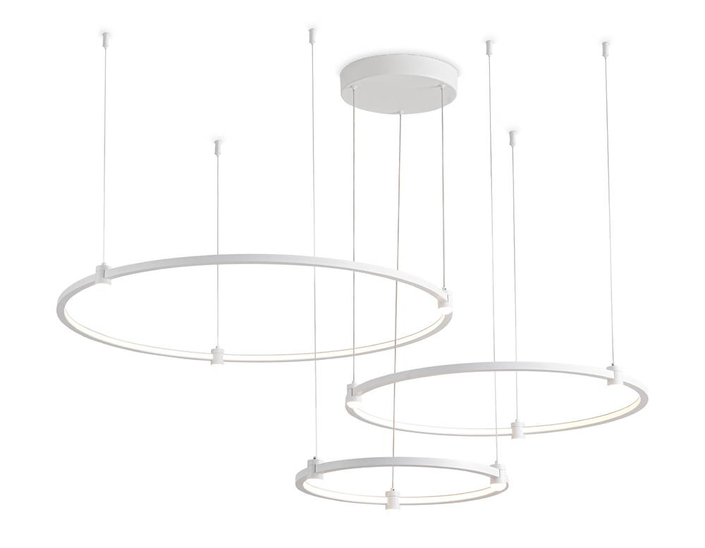 Светильник подвесной светодиодный FL5533/3+9 WH белый 90W 3000K/4200K/6400K D800/600/400*1300 (без ПДУ)