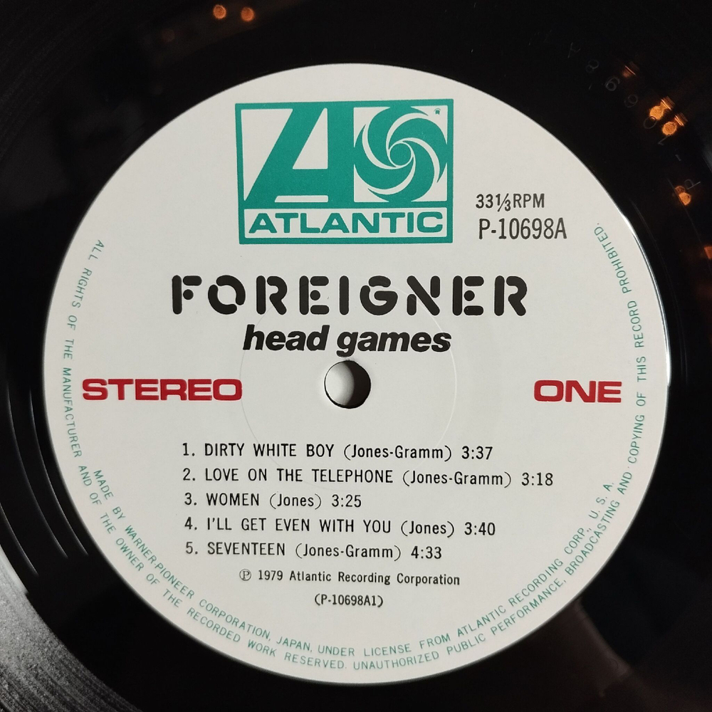 Винтажная виниловая пластинка LP Foreigner Head Games (Japan 1979) (Obi) Dirty White Boy