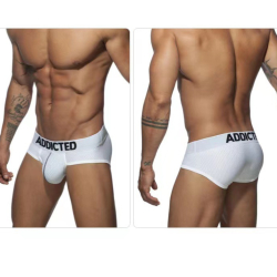 Мужские трусы брифы белые Addicted AD2080-1