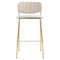 Барный стул Eirill, 71 см, серый шенилл с золотыми ножками