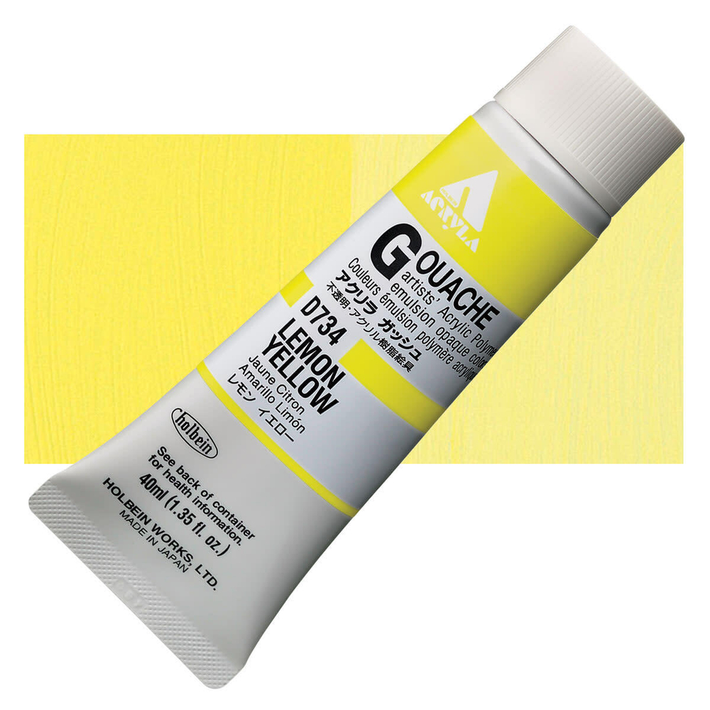 Holbein Acrylic Gouache 40 мл. 734 [А] Lemon Yellow