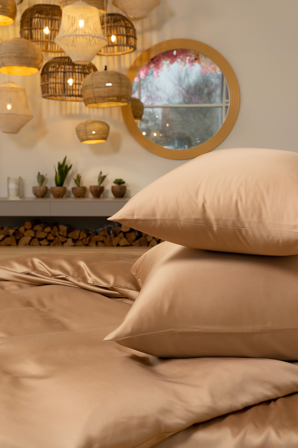 Постельное белье семейное German Grass Sand Brilliant песочно-бежевое