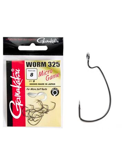 Крючки офсетные Gamakatsu Worm 325 MICRO GAME HOOKS размер 08 (упк.8шт.)