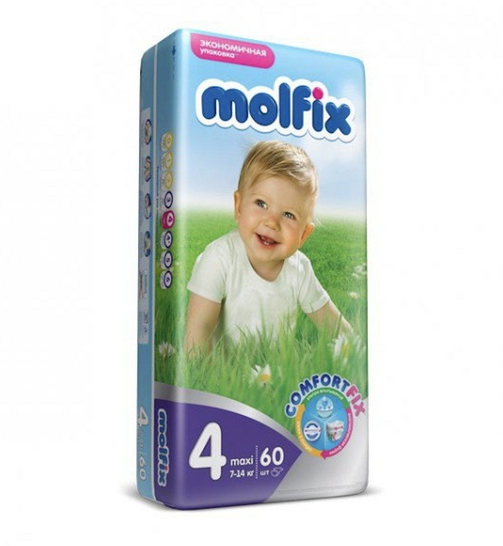 Подгузники детские  MOLFIX №4 62шт