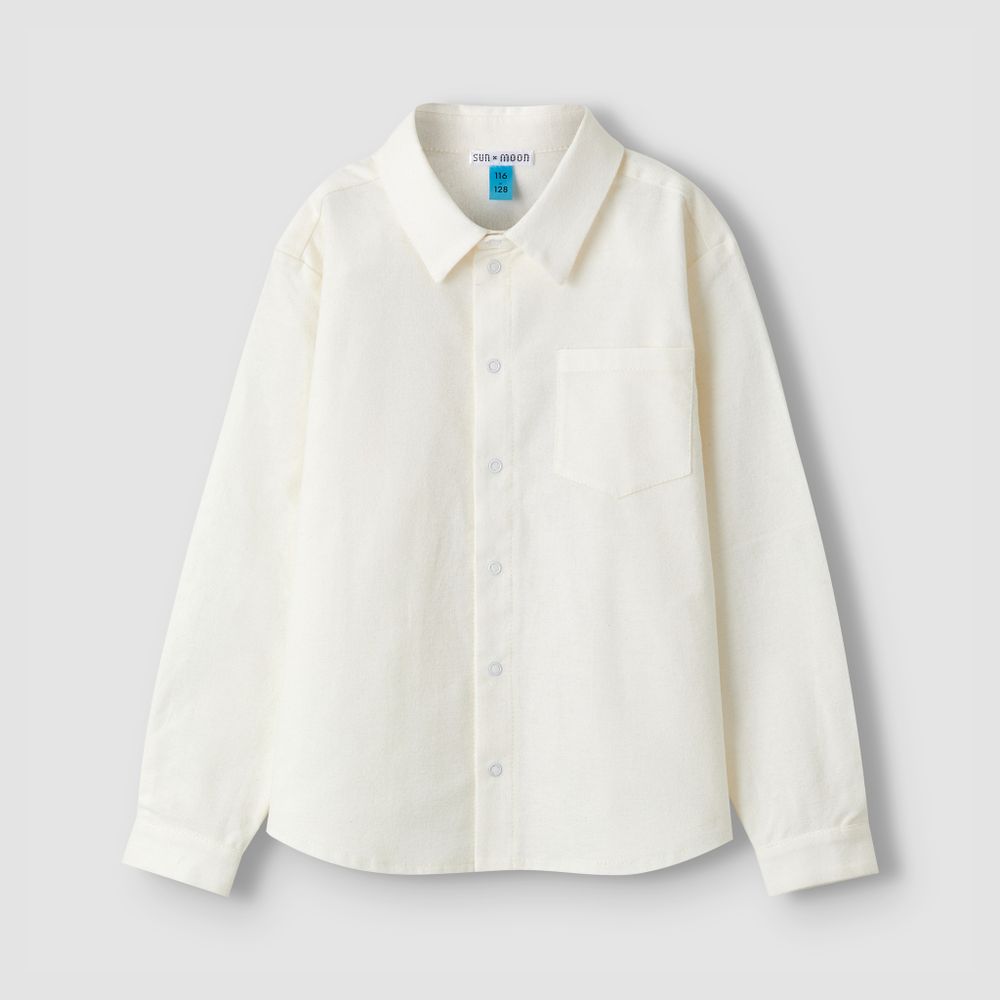 Рубашка из фланели сливочного цвета