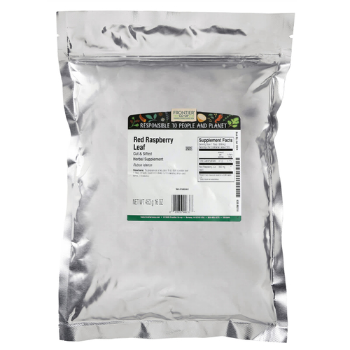 Frontier Co-op, Нарезанный и просеянный лист красной малины, 453 г (16 унций)