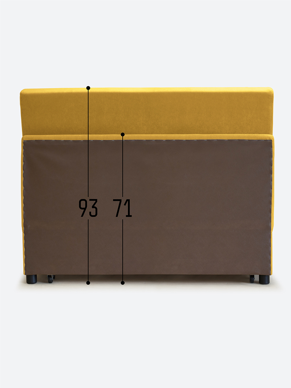 Диван "Экономик" Студия-Ф, велюр Dream Yellow