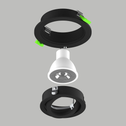 011620 Светильник SINGO BASE Round X1 MR16 ЧЕРНЫЙ